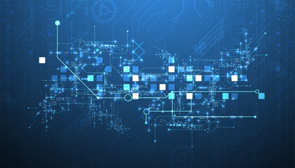 Fototapeta premium Abstract background on technological and scientific topics. Vector format.