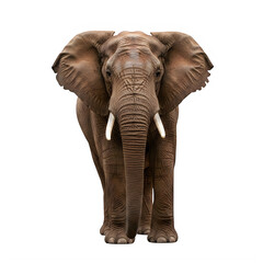 Fototapeta premium Majestic elephant standing isolated on transparent background