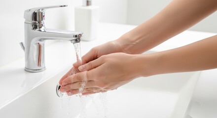 Close-Up of Hands Being Washed