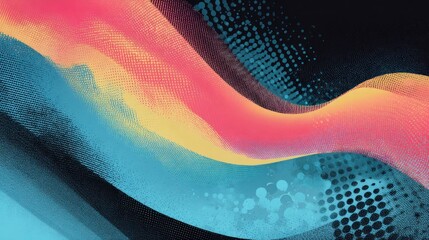 Abstract art with flowing, vibrant colors and textured background