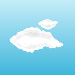 cartoon landscape illustration of a cloudy blue sky