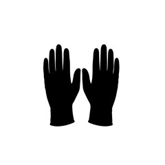 Obraz premium Black Protective Gloves Silhouette Icon Vector
