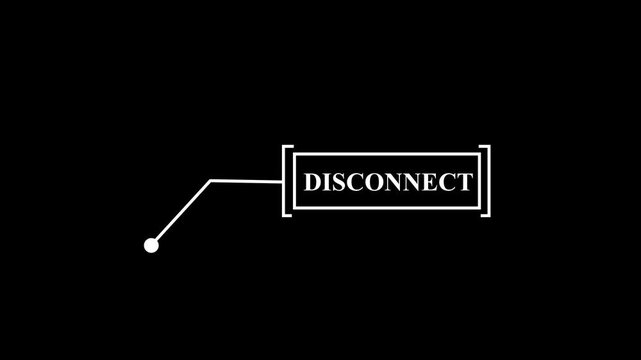 Disconnect Text Overlay - Minimalist Interface Element for Network Disruption