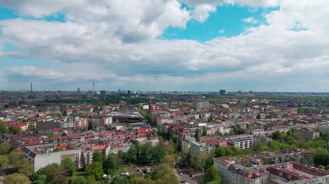 Berlin Moabit Cityscape Aerial View from Moabit City Garden
