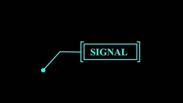 Signal Concept - Abstract Technology Interface with Cyan Text Overlay