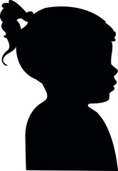 a girl head silhouette vector