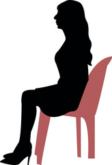 a woman sitting body silhouette vector