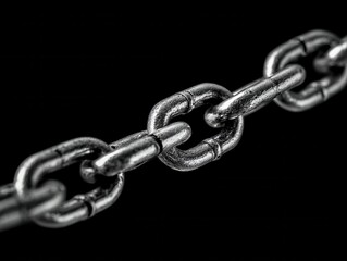 Obraz premium silver chain highlights isolated on a black background