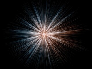 starburst light effect isolated on a black background