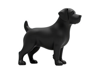 Obraz premium A black dog stands on a white surface, looking directly at the camera
