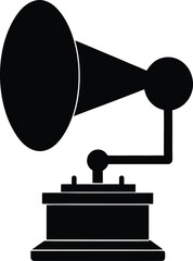 telegraph device silhouette vector art illustration, black and white design © JhumaRaniDas