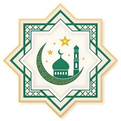 Islamic Star and Crescent Mosque Design photo stock