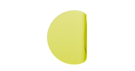 Yellow sticker rounded for name and labels in a transparent background