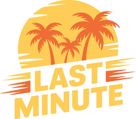 Obraz premium Last Minute Tropical Beach Sunset with Three Palm Trees