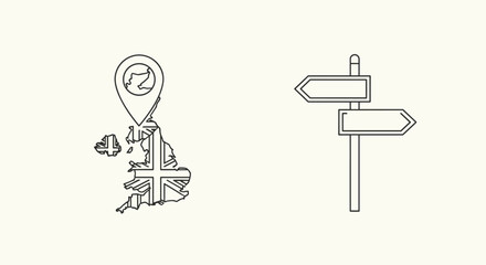 Confused traveler seeking directions at a crossroad signpost isolated on transparent background, Vector © jannat Stock