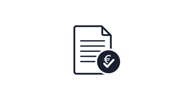 Document with Euro Symbol and Checkmark.
