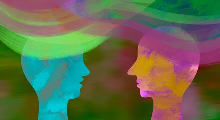 disegno grafico dialogo tra due persone