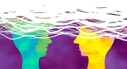 disegno grafico dialogo tra due persone