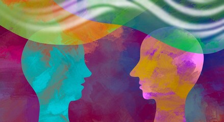 disegno grafico dialogo tra due persone