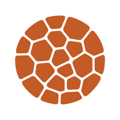 Obraz premium Geometric animal pattern contained within a solid orange circle.