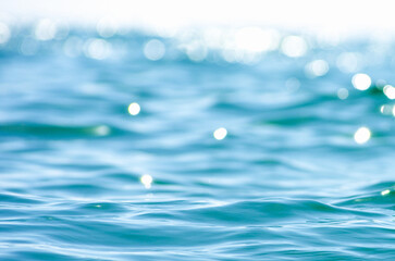 Lights on sea background. Waves.