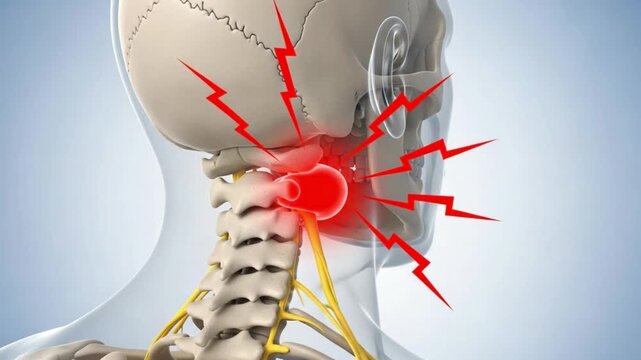 TMJ and Neck Pain Anatomy Medical Illustration