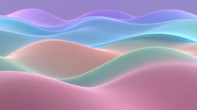 Soft pastel waves gently undulate across the screen.  This abstract, flowing landscape evokes calm and serenity.