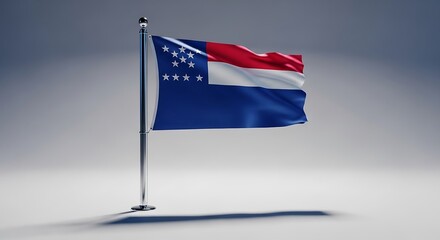 Flag of the republic of the congo on a pole