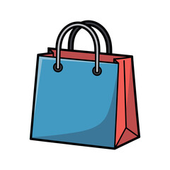 Shopping bag illustration symbolizes consumer purchase and retail transaction.