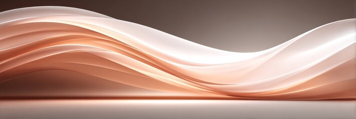 Naklejka premium Warm, flowing abstract background with translucent layered shapes and smooth gradients, ideal for creative, modern design or branding visuals