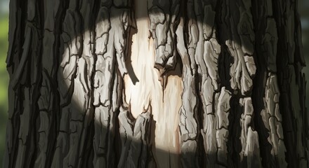 Tree Bark Detail with Sunlight Illustration