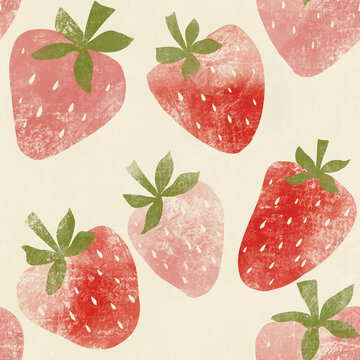 Strawberry illustration repeat pattern