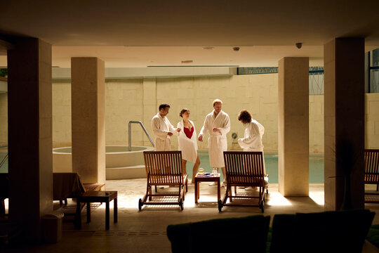 Group of people in a spa center