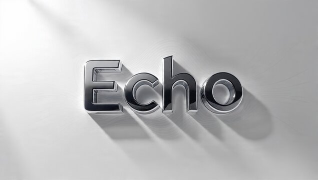 Chrome 'Echo' Text on Metal Surface