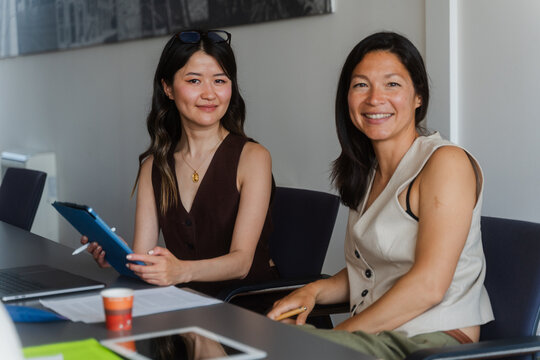 Portrait of two businesswomen