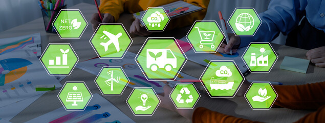 Fototapeta premium Green energy network supports sustainability, reduces carbon emissions, and promotes renewable resources Parse