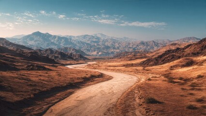 Scenic Desert Landscape with River