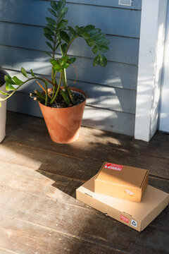 Parcels on the house porch