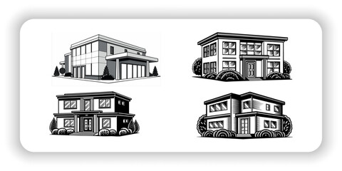 Fototapeta premium set of houses icons