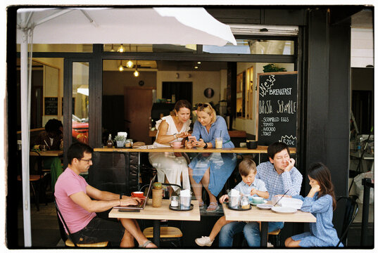 Brunch at a Cozy Cafe During a Sunny Afternoon in the City
