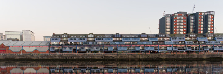 Modern high rise flats at Glasgow Riverside by the River Clyde © Richard Johnson
