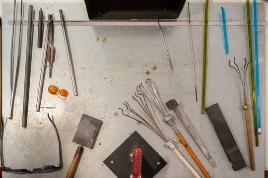 jeweler tools on table
