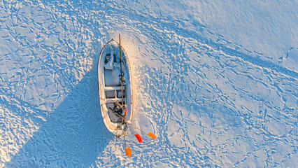 boat on the ice