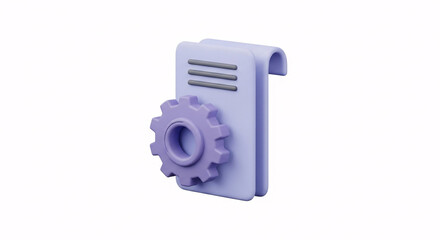 Document Page With Mechanical Gear Symbol Attached