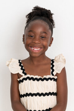 Happy girl having portrait taken