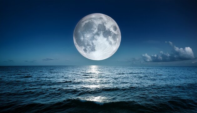 Super Moon Over The Sea