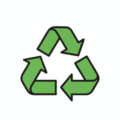 Obraz premium Green Recycling Symbol Icon
