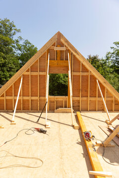 Construction Site home wood frame wall nobody