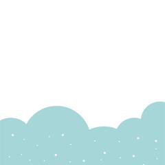 Obraz premium Abstract Blue Clouds with Snowflakes