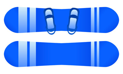 冬のスポーツのスノーボードを青の色のグラデーションを付け太い線、長方形の模様でデザインしたベクターのイラストのグラフィック素材